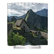 Ancient Ruins With Majestic Mountain Backdrop Shower Curtain