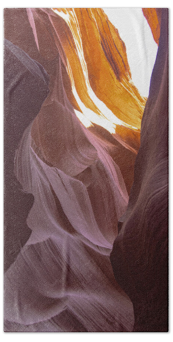 Curves Of Sunlit Antelope Canyon Walls Bath Towel