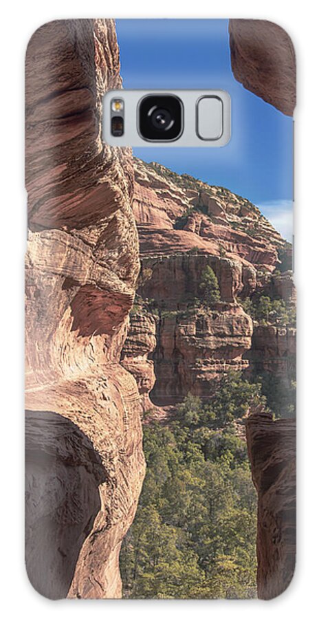 Canyon View Framed By Rocky Cliffs Galaxy Case