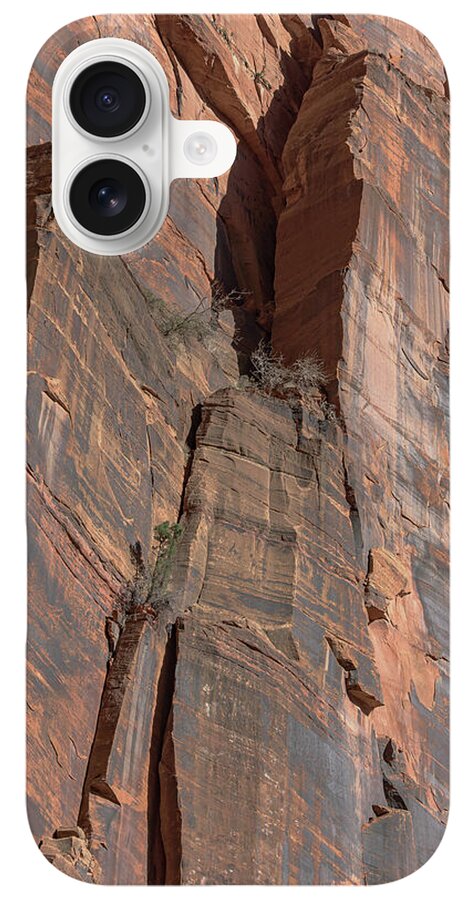 Towering Desert Sandstone Cliffs In Zion National Park iPhone Case