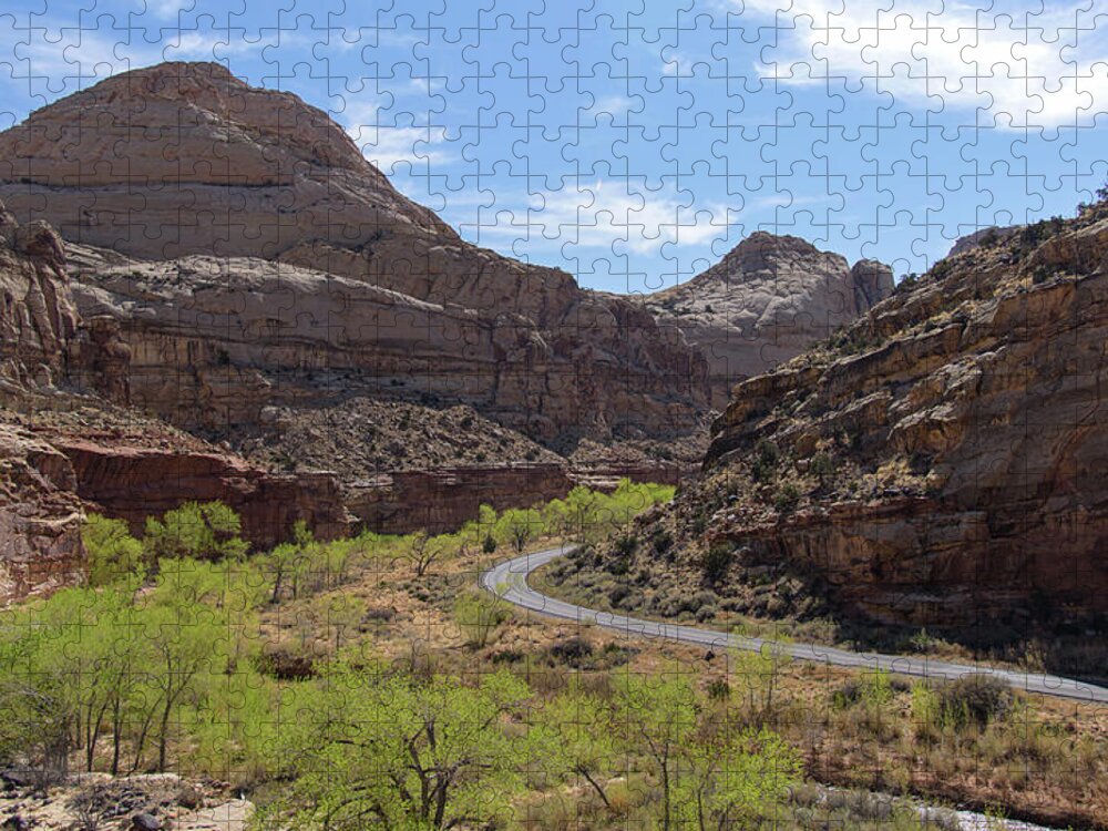 Winding Road Through Desert Canyon Jigsaw Puzzle