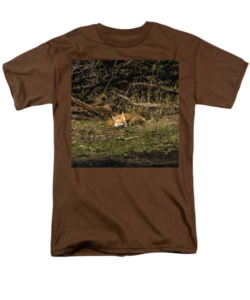 Peaceful Fox In Sunlit Meadow Men's T-Shirt  (Regular Fit)