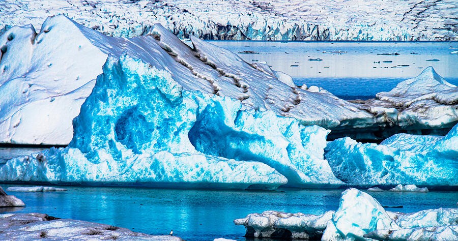 Turquoise Ice Along the Glacier Lagoon