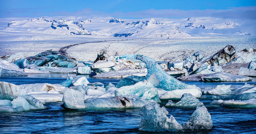 A Lagoon Filled with Blue Ice