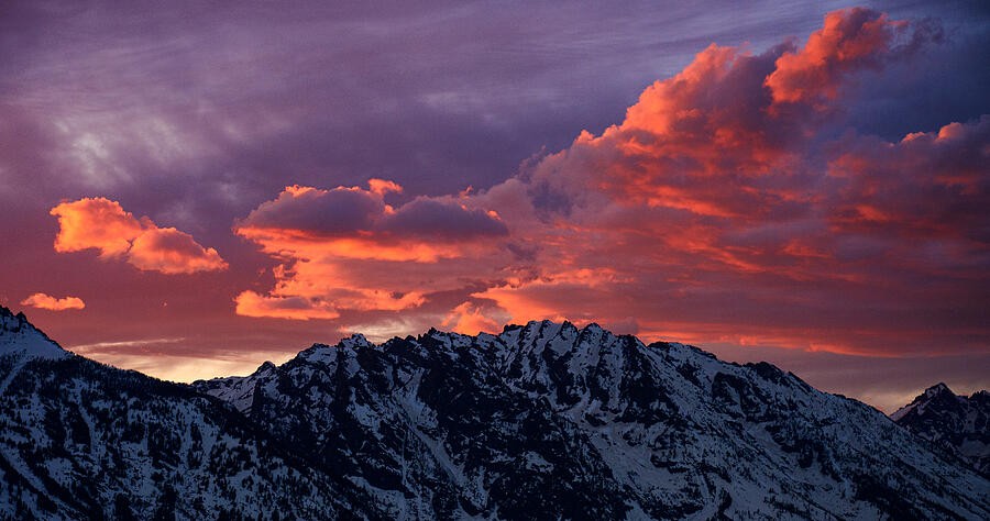 Rose Clouds Above the Mountain Silhouette