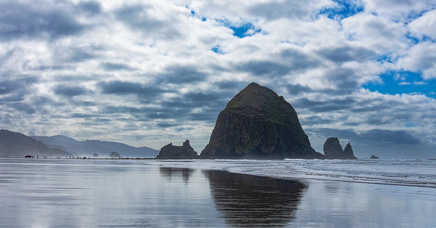 Haystack Rock Across the Reflecting Shore