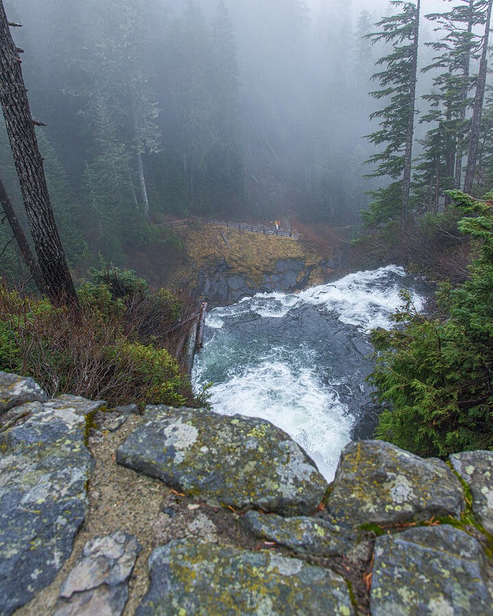 Water Rushing Over the Misty Edge