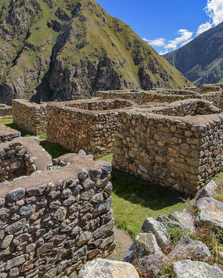 A Maze of Low Stone Walls Beneath the Green Ridge