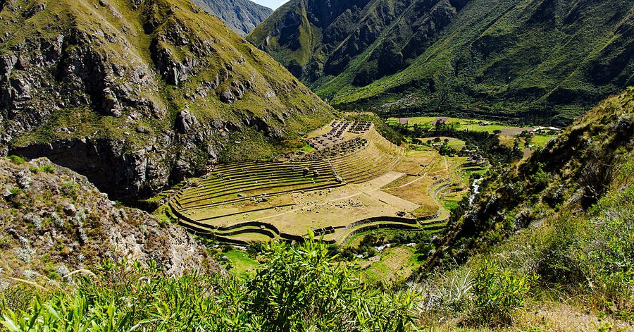 A Wide Valley Around the Sunlit Terraces