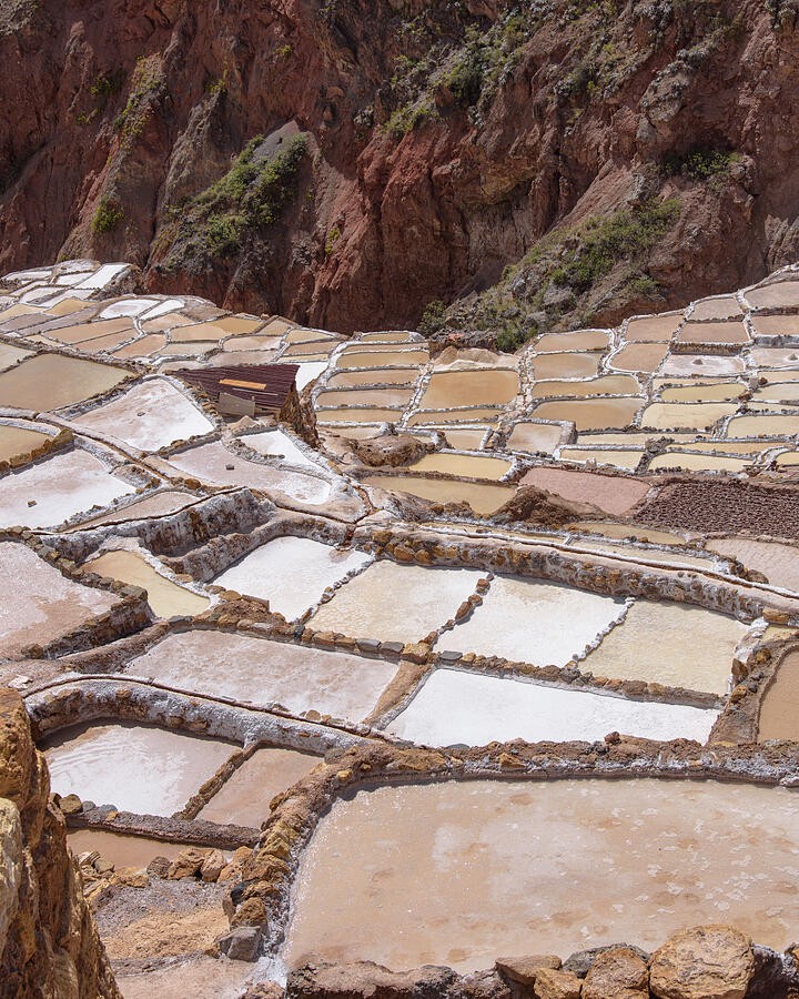 Pale Ponds Beneath the Red Rock Slope