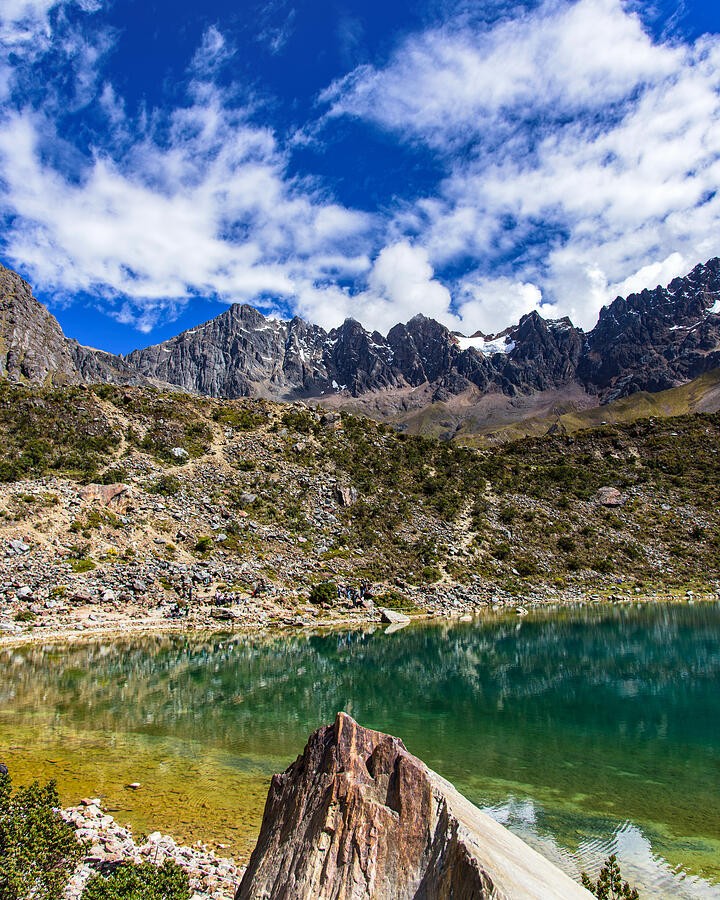 A Weathered Post Beside the Green Lake