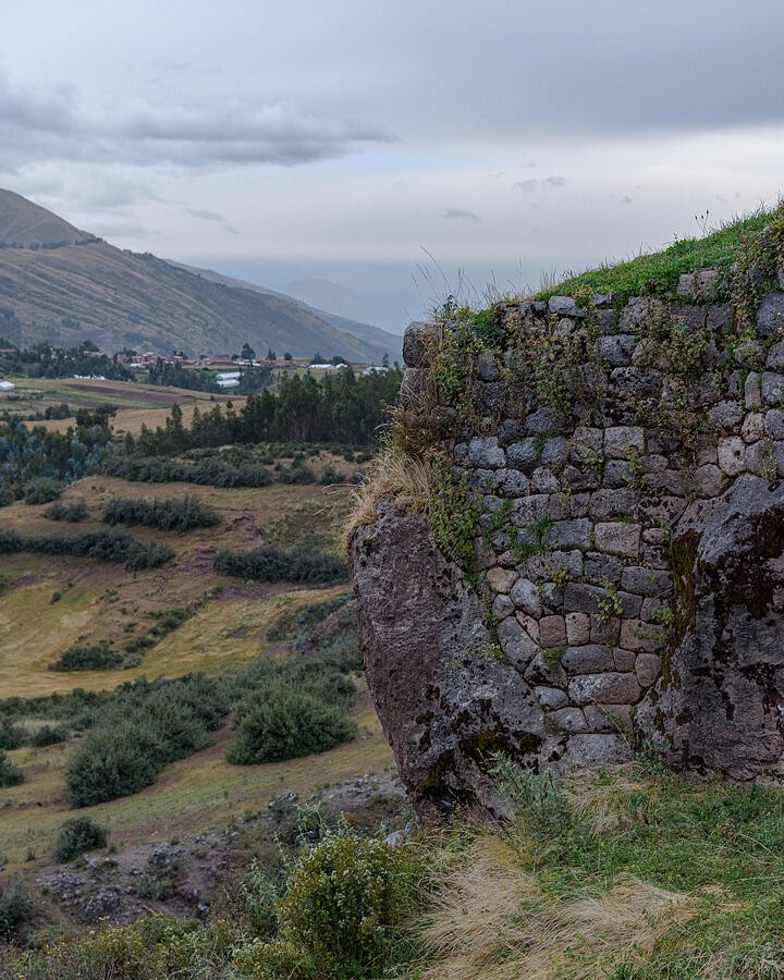 A Long Stone Wall Above the Valley