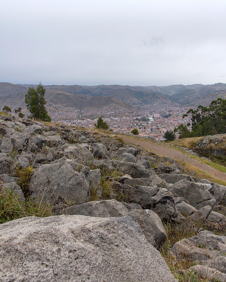A City Beyond the Rocky Foreground