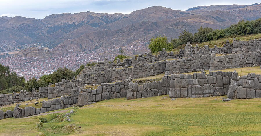 Stone Walls Beneath the City Panorama