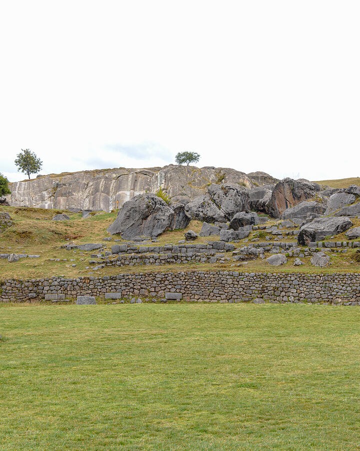 Boulders and Low Walls Across the Lawn