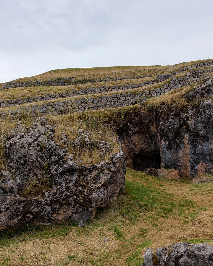 A Dark Recess Below the Stone Terraces