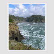 Coastal Bridge Over Rushing Waters Sticker