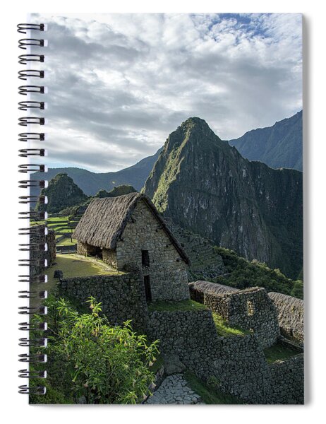 Ancient Ruins With Majestic Mountain Backdrop Spiral Notebook