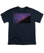 Moonlit Evening Over Silhouetted Hills Youth T-Shirt