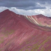 Vibrant Red Mountain Landscape Art Print