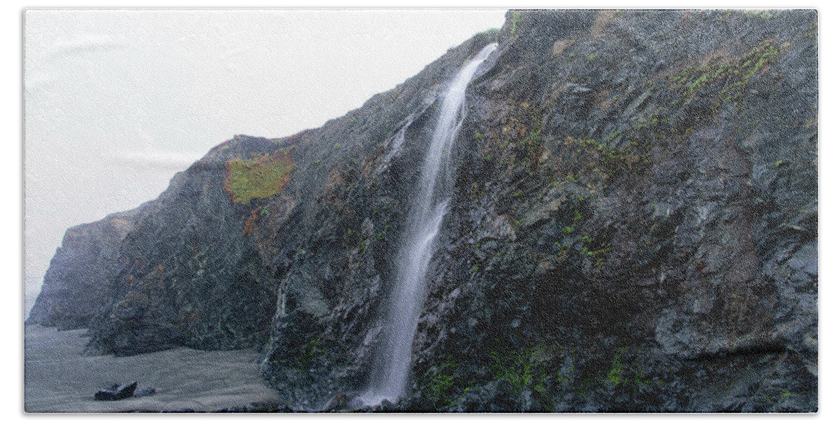 Secluded Coastal Waterfall Cascade Bath Towel